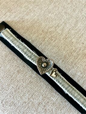 Black and Silver Heart Accent Bracelet